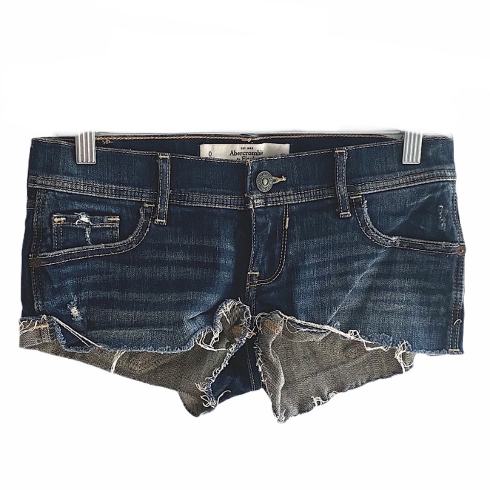 ABERCROMBIE & FITCH cut off shorts dark wash sz 25